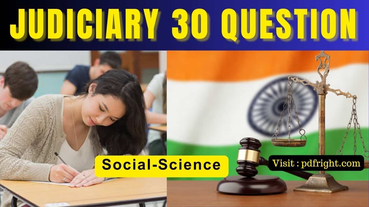 Judiciary 30 Short Answer Type Question for Class - 7 , 8 , Free PDF Download , Social Science for Class - 7 & 8 , Chapter - Judiciary .